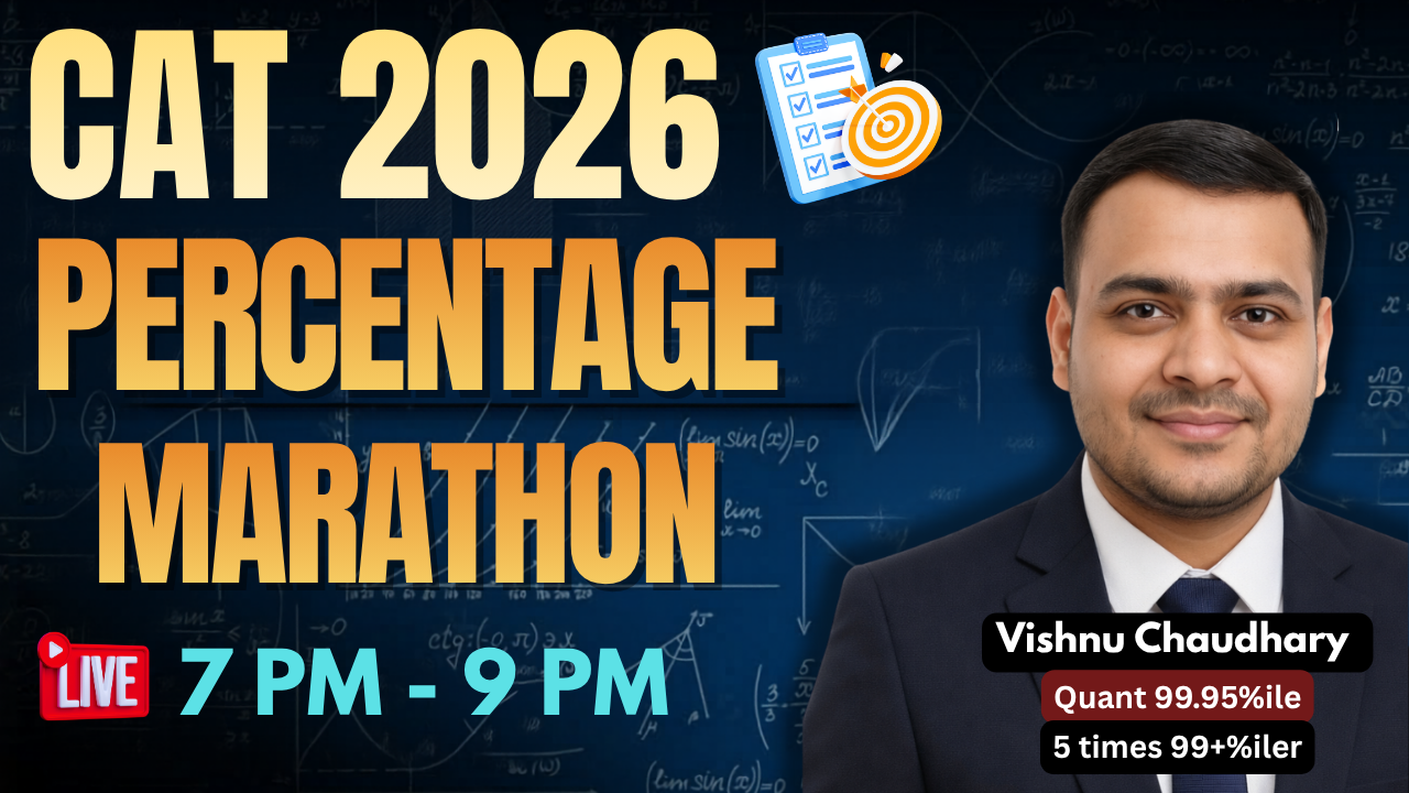 CAT 2026 Percentage Marathon | Complete Percentage Revision in 2 Hours 🔥 | Vishnu Chaudhary LIVE