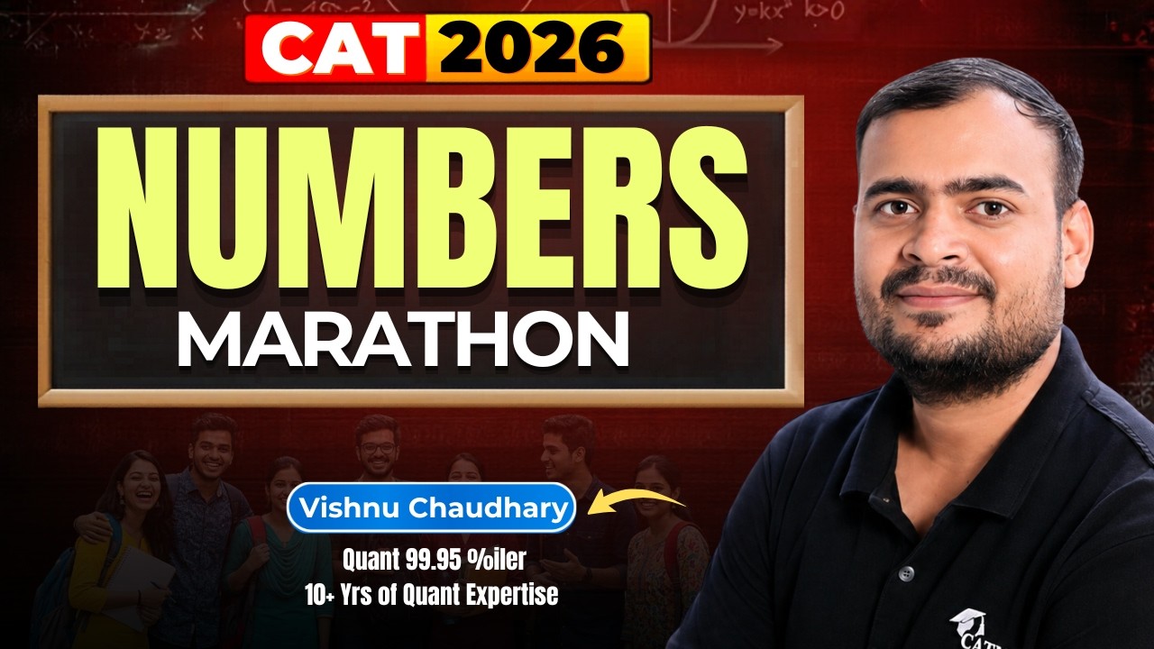  Numbers Marathon | CAT 2026 | 4 Hour Mega Session | 19th June | Vishnu Chaudhary | CATMOCK
