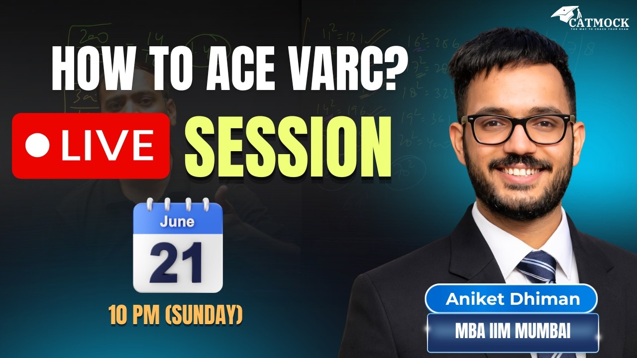  How to Ace VARC in CAT 2026? | Live Session with Aniket Dhiman (99.44%iler, IIM Mumbai) | CATMock
