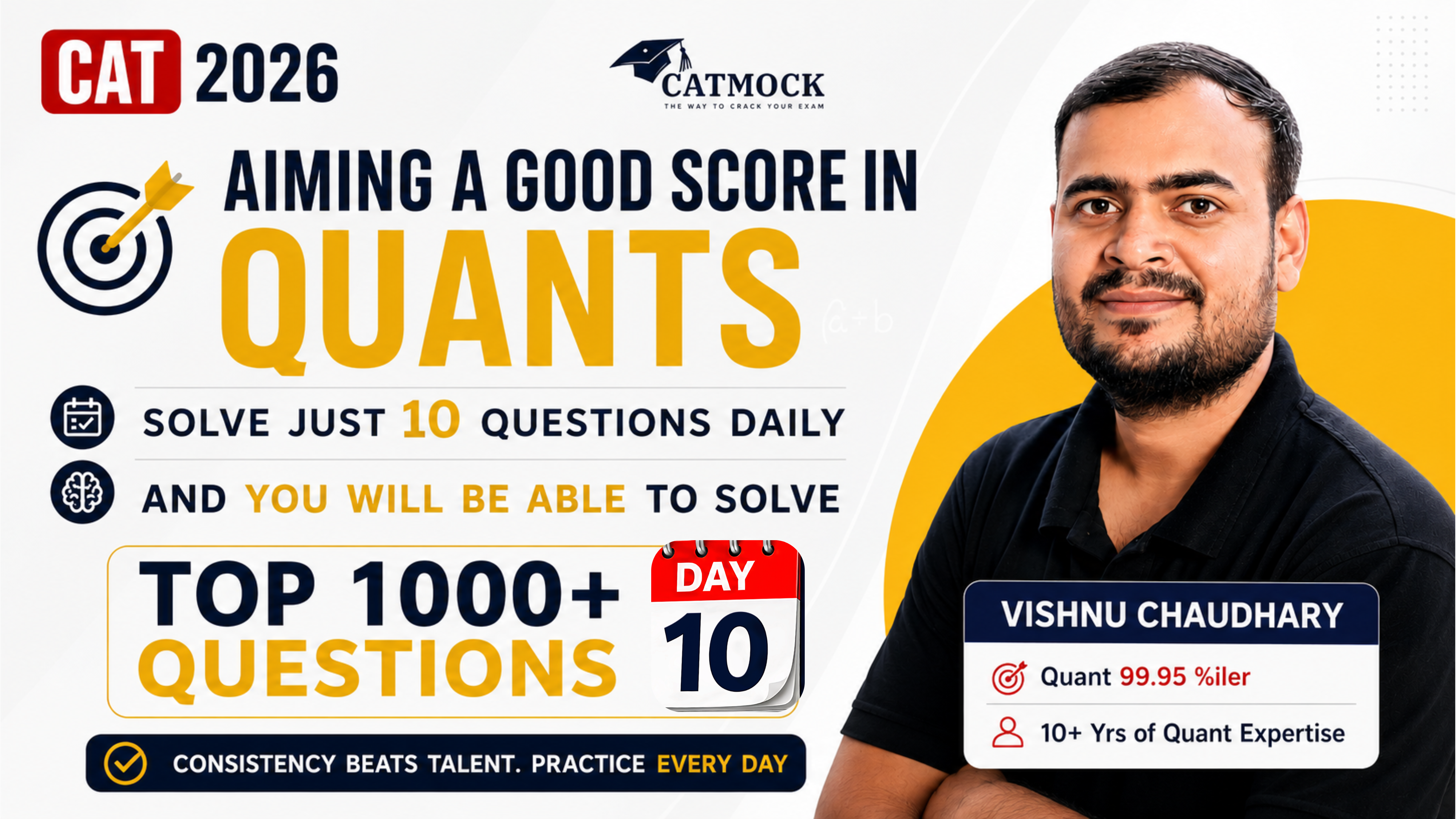 CAT 2026 Quants Daily Practice | Day 10 | 10 Questions | Vishnu Chaudhary | CATMOCK